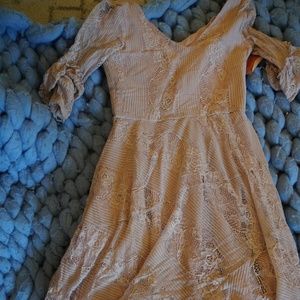 Lilac dress with lace